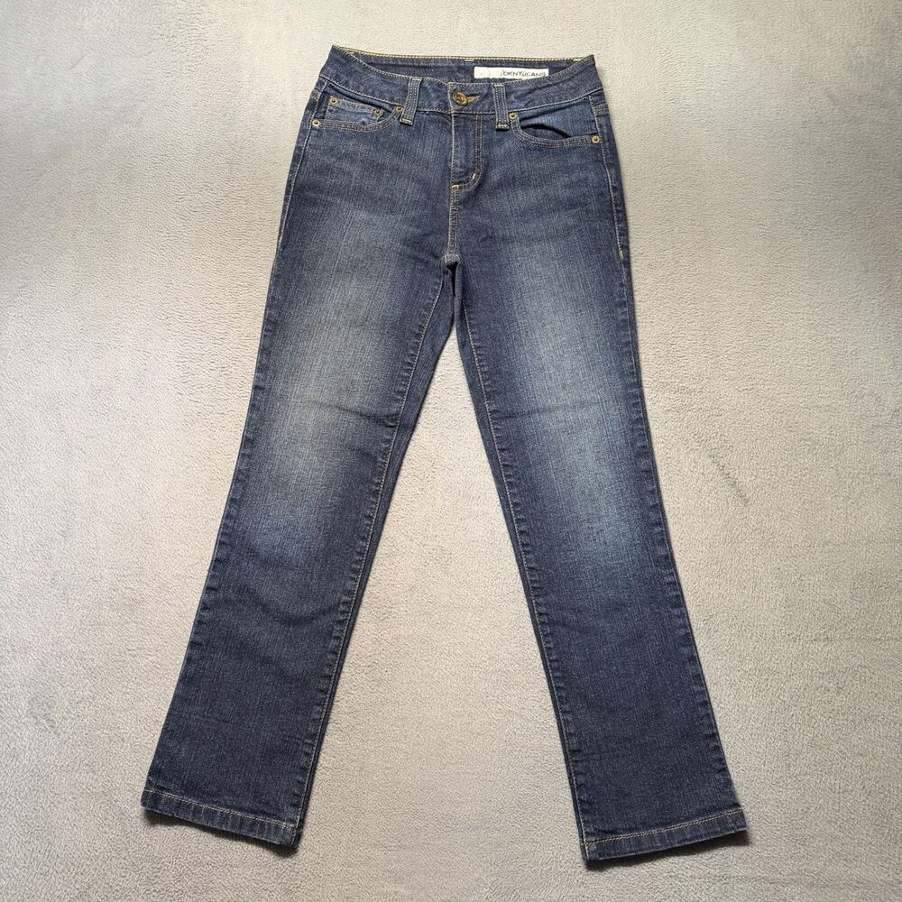 DKNY Jeans Womens Size 2 Straight Leg Stretch Blue Mid Rise Denim Jeans